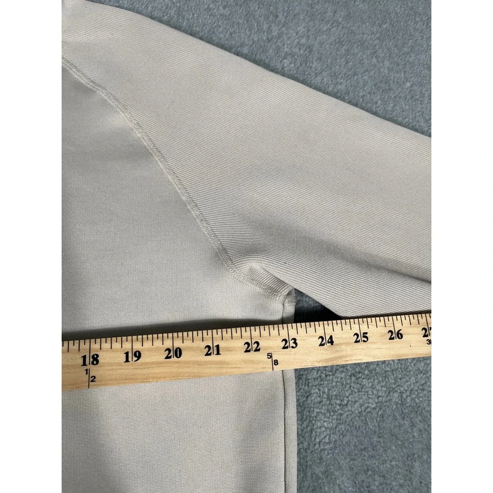 FootJoy Mens Quarter Zip Pullover Tan Beige Golf Sweater Large FJ Logo Mock Neck
